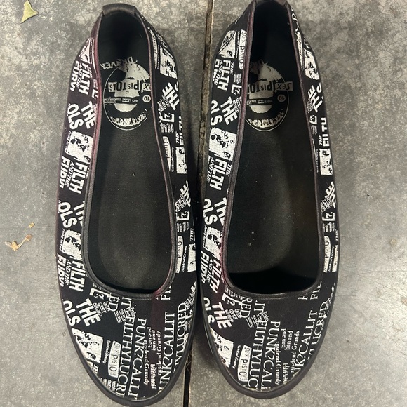 draven Shoes - SEX PISTOLS FILTH & FURY 10 punk flat shoes DRAVEN rare concert gig unisex
